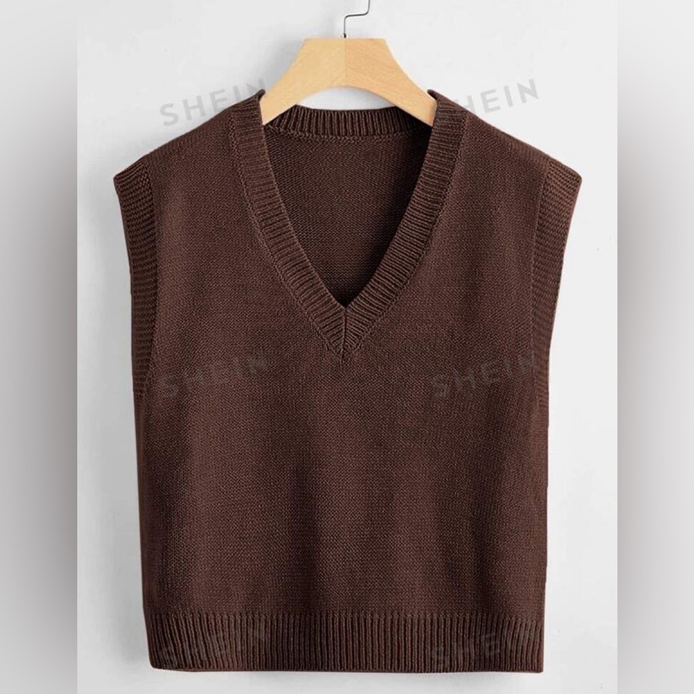SHEIN EZwear V Neck Knit Top